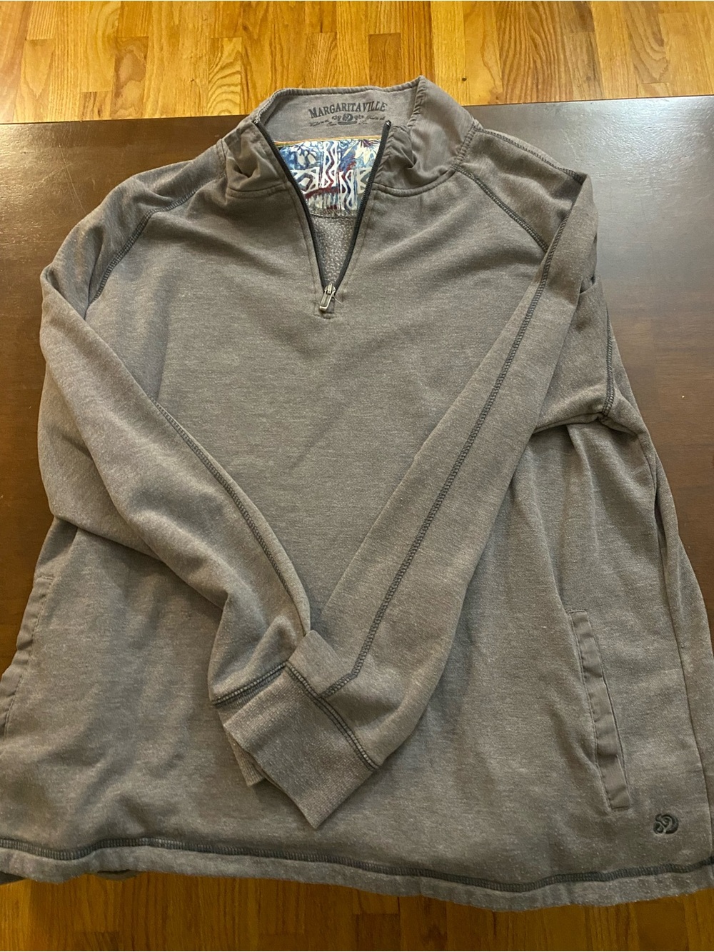 Margaritaville Men's Charcoal Gray Quarter-Zip Sweater